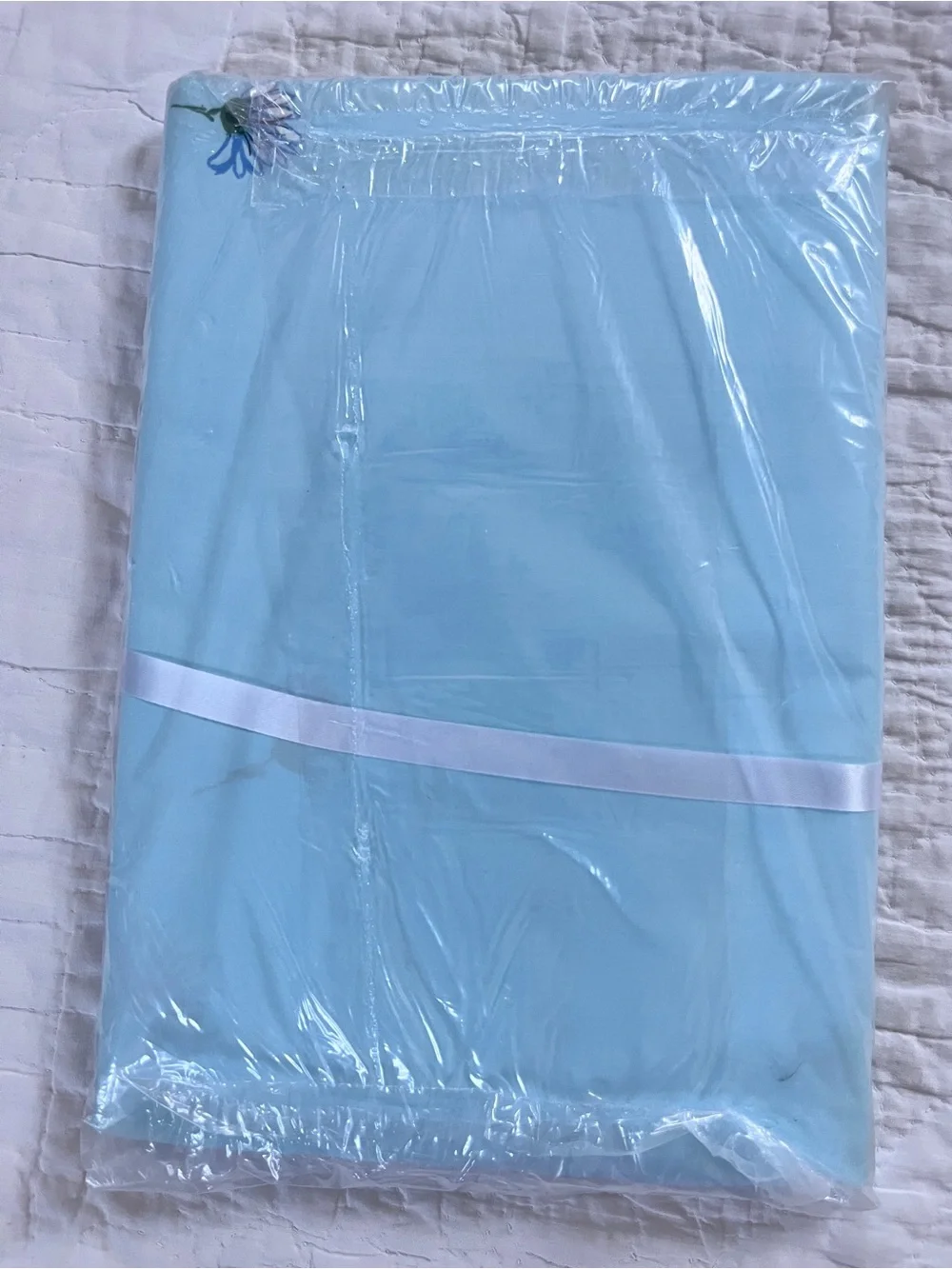 Vintage New Wamsutta Lustercale Flat Sheet Double Full UPSA DAISY Blue 81 x 108